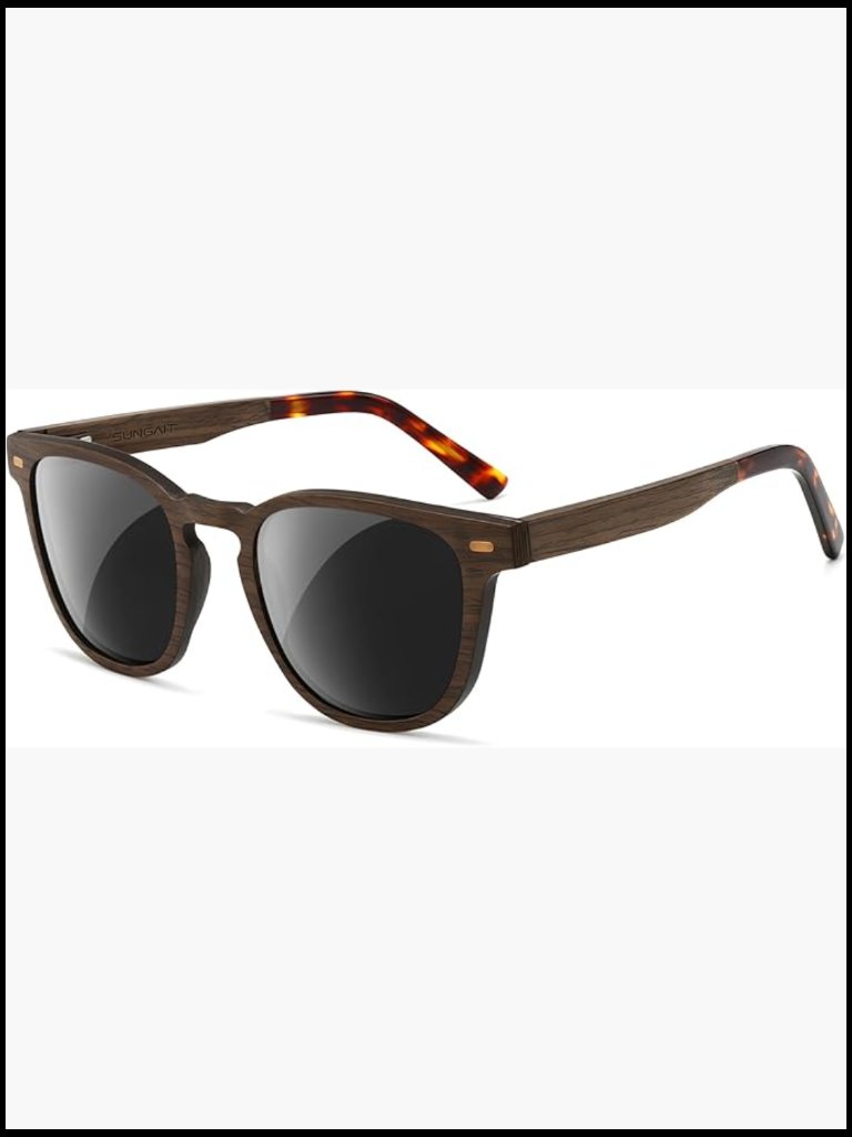 Vintage Wood Sunglasses Square Polarized Uv400 Walnut Ebony Rose Wood